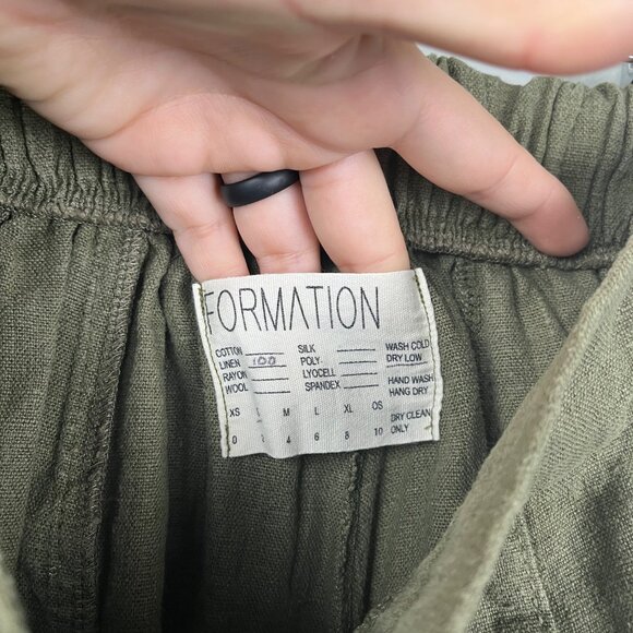 Formation Design Studio Green Linen Canvas Casual Shorts Women's Sz. S Summer - Picture 4 of 4